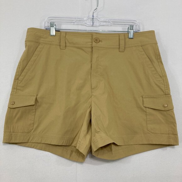 New Eddie Bauer size 16 Beige Tan Lightweight Cargo Nylon Shorts Outdoor Casual - Picture 1 of 11